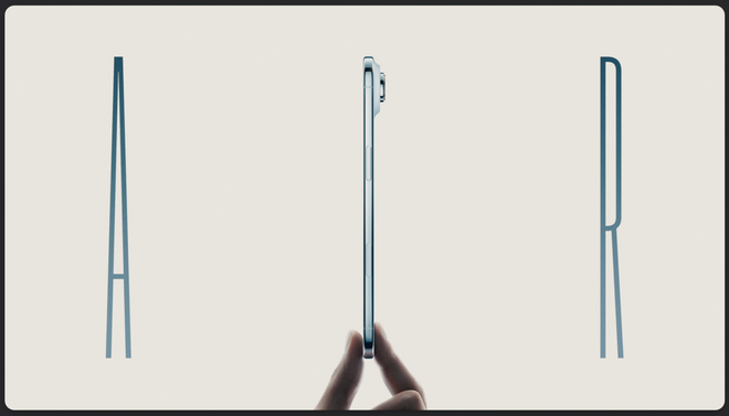 iPhone Air được chú ý hơn cả khi đây là mẫu điện thoại thay thế dòng Plus với độ dày chỉ 5,6 mm, nhẹ 145 gram. (Ảnh chụp màn hình)