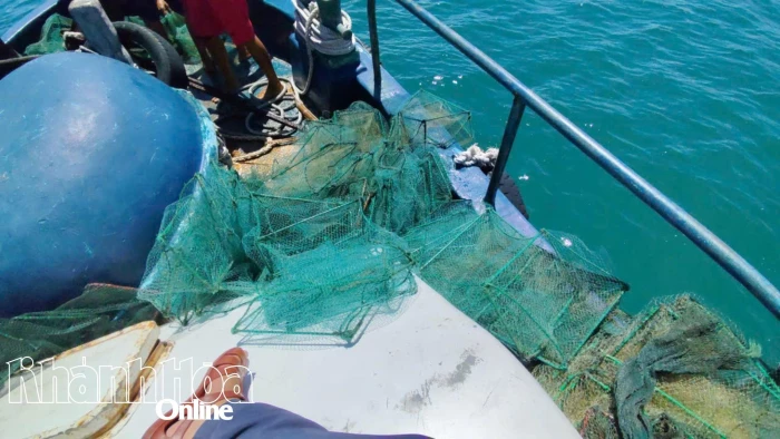 Phát hiện, thu giữ 30 lờ dây thả trái phép ở vịnh Nha Trang