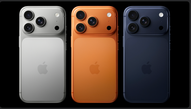 Ba màu mới của bộ đôi iPhone 17 Pro. (Ảnh chụp màn hình)