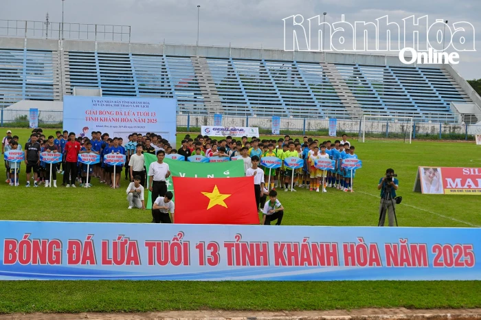 16 đội tranh tài Giải bóng đá lứa tuổi 13 (U13) tỉnh Khánh Hòa 2025