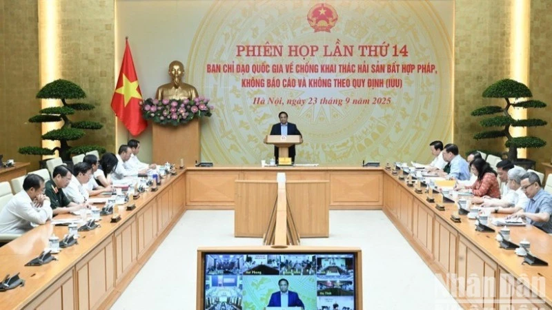 Thủ tướng Phạm Minh Chính chủ trì Phiên họp lần thứ 14 của Ban Chỉ đạo Quốc gia về chống khai thác hải sản bất hợp pháp, không báo cáo và không theo quy định (Ban Chỉ đạo về IUU). 