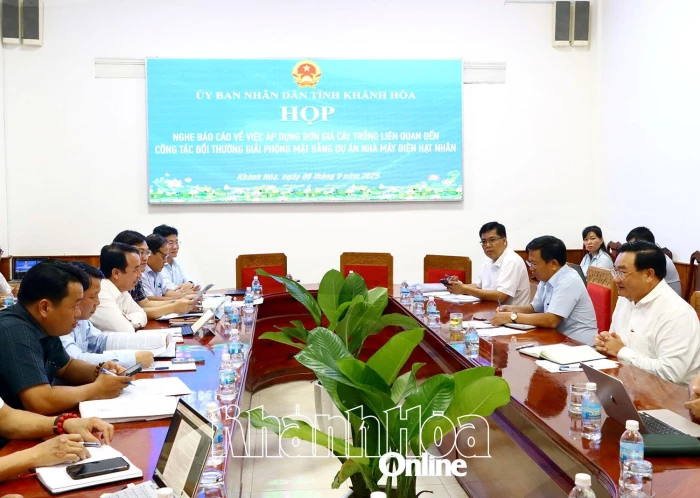 Rà soát, thống nhất đề xuất đơn giá bồi thường cây trồng liên quan đến giải phóng mặt bằng dự án điện hạt nhân