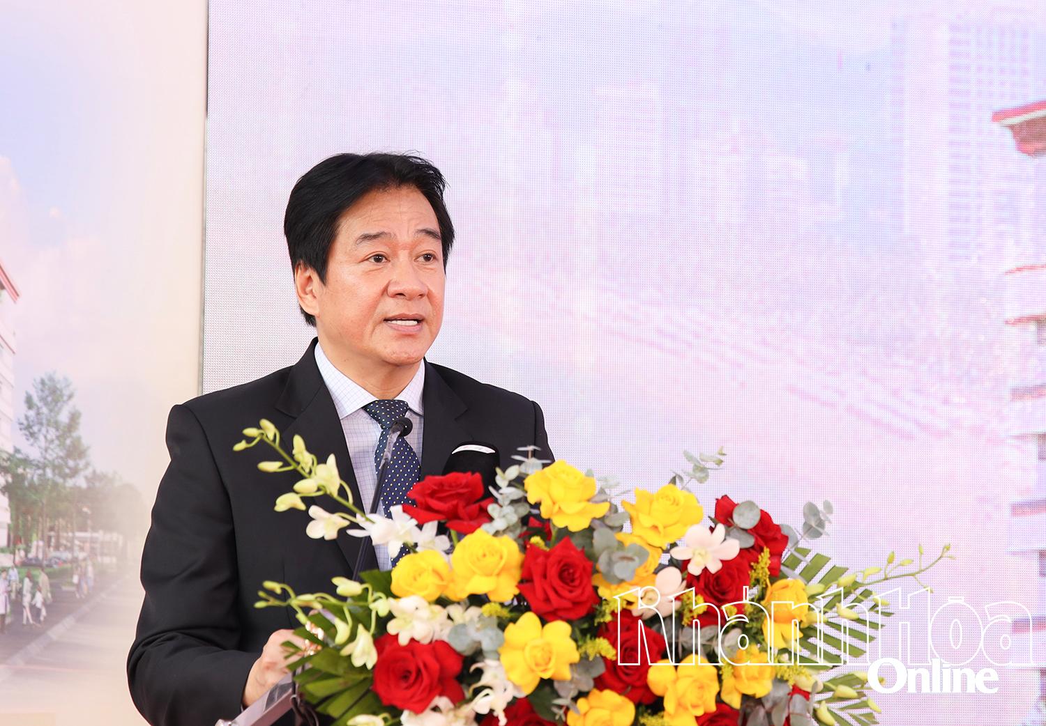 Đồng chí Nguyễn Long Biên phát biểu tại lễ động thổ dự án.