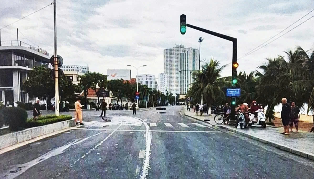 Hiện trường vụ tai nạn. 