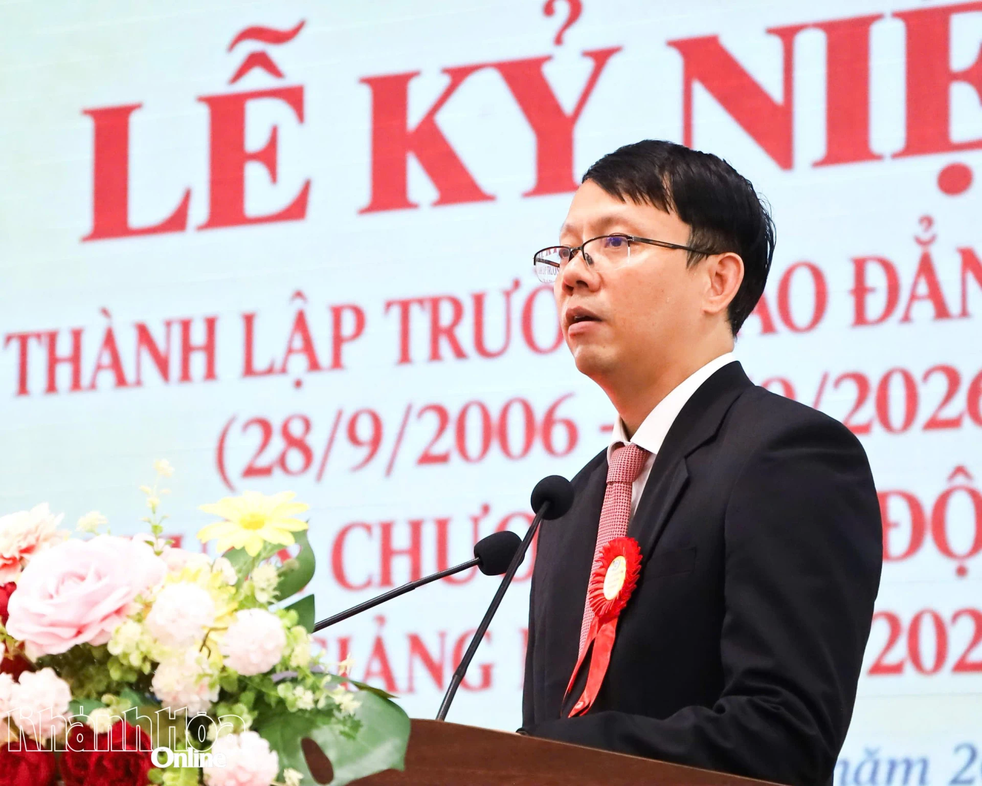 Đồng chí Nguyễn Thanh Hà phát biểu tại lễ kỷ niệm.