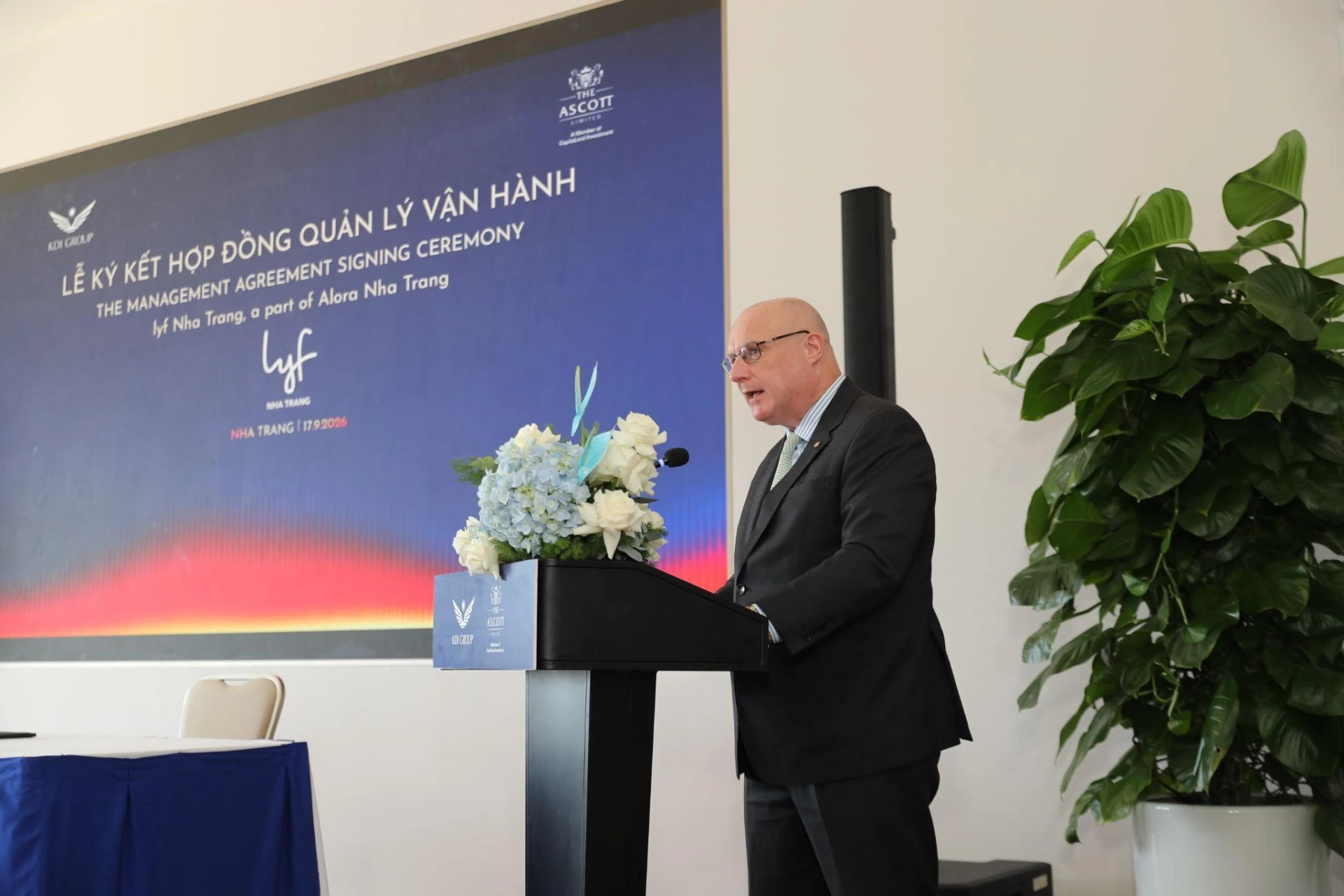 Ông David Cumming, Tổng Quản lý khu vực Đông Dương của The Ascott Limited phát biểu.
