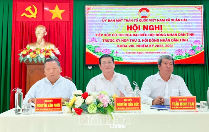 Chủ nhiệm Ủy ban Kiểm tra Tỉnh ủy Nguyễn Tiến Đức tiếp xúc cử tri xã Xuân Hải