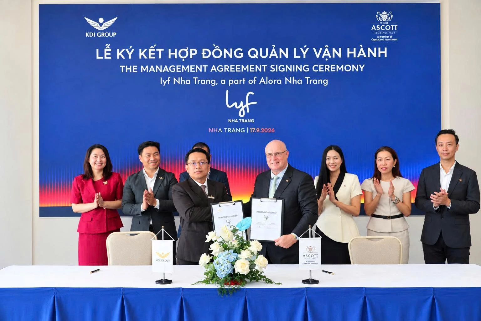 Đại diện KDI Group và The Ascott Limited ký kết hợp tác (nguồn: KDI Group)