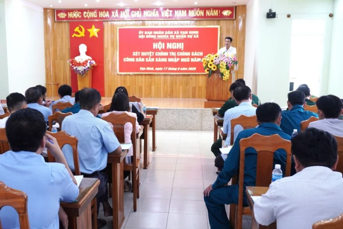 Xã Vạn Ninh có 743 công dân nam đủ điều kiện gọi khám sức khỏe nghĩa vụ quân sự năm 2027