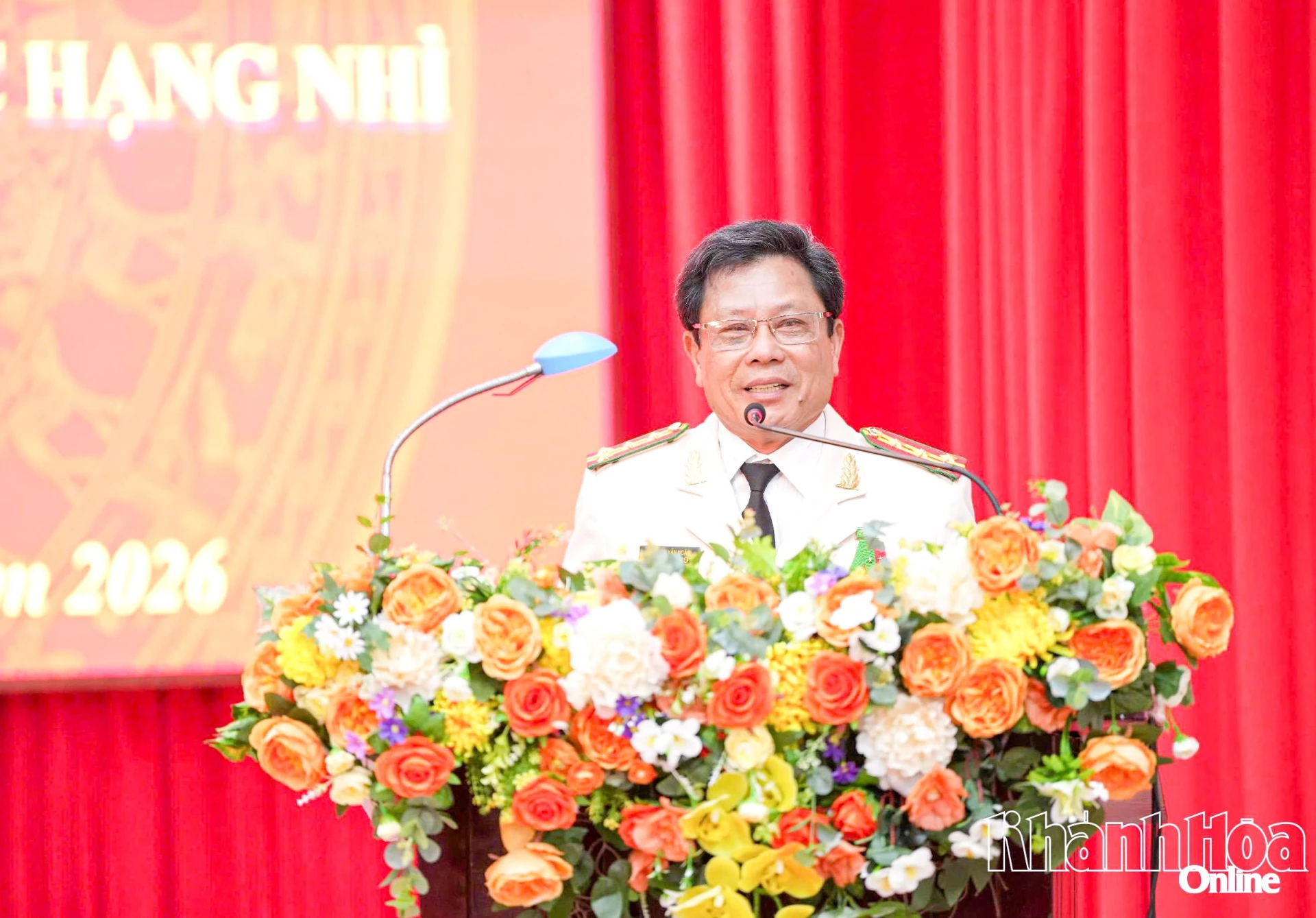 Đại tá Nguyễn Văn Ngàn phát biểu tại buổi lễ.