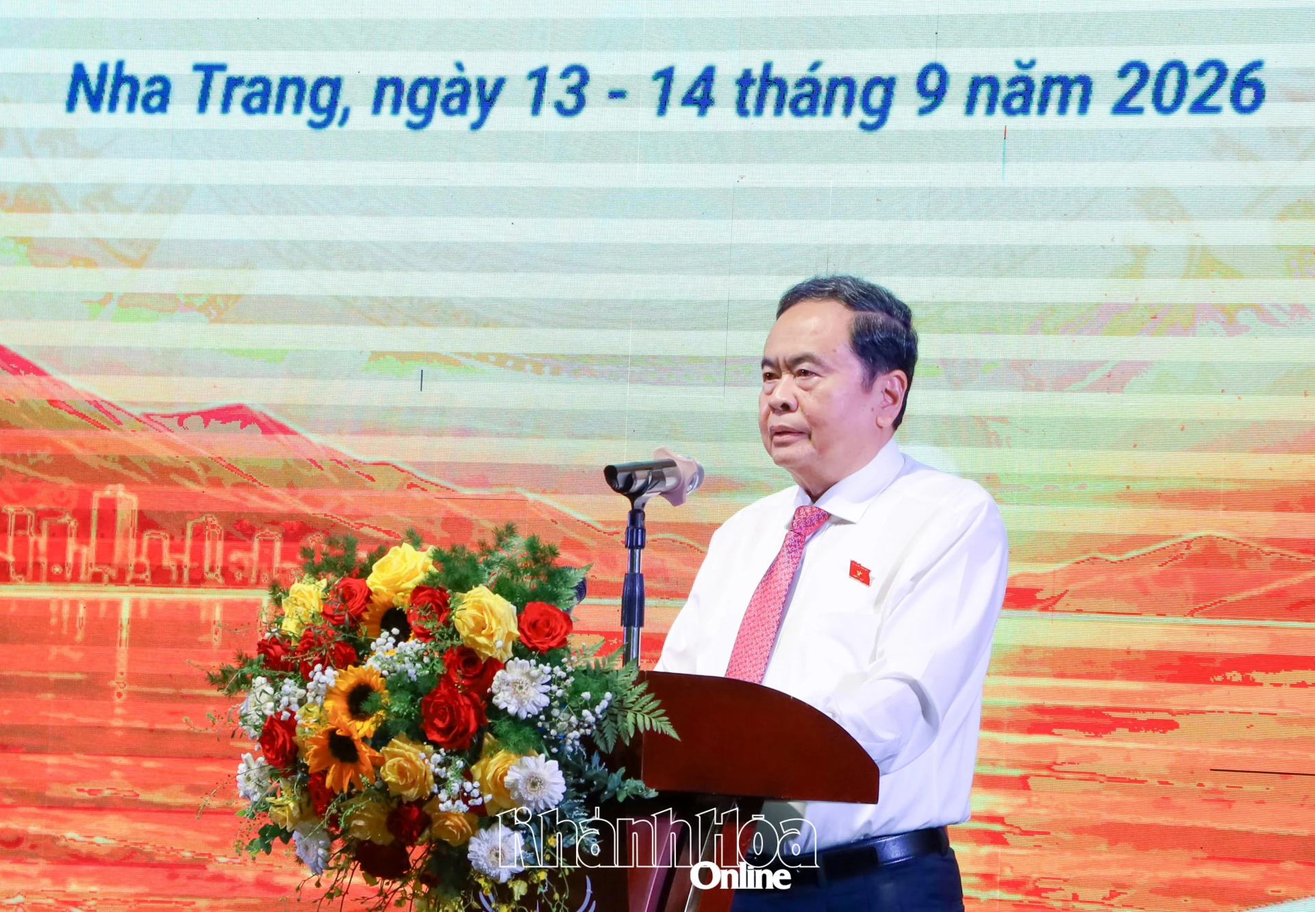 Chủ tịch Quốc hội Trần Thanh Mẫn phát biểu chỉ đạo tại hội nghị. 