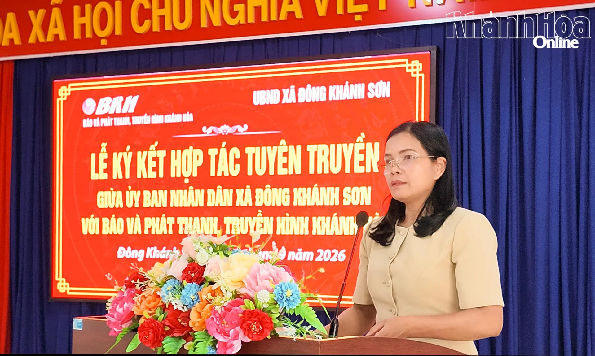 Bà Bo Bo Thị Yến phát biểu tại lễ ký kết.