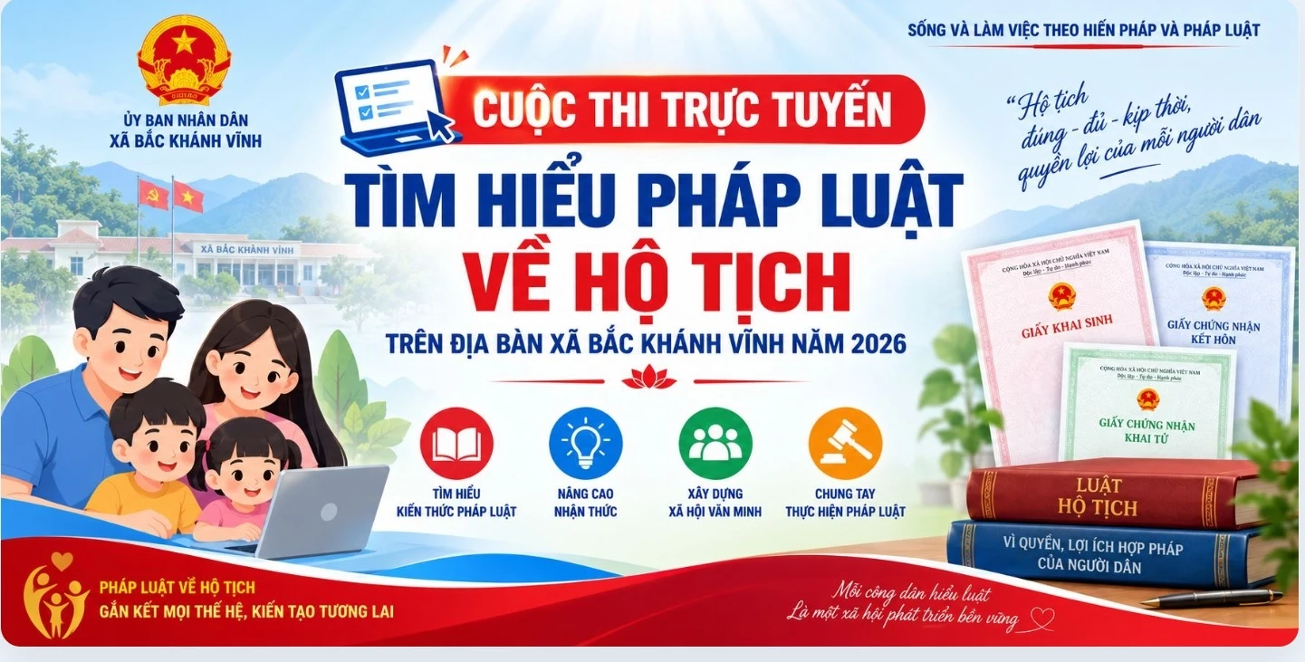Cuộc thi trực tuyến “Tìm hiểu pháp luật về hộ tịch”diễn ra từ ngày 9 đến 13-9.