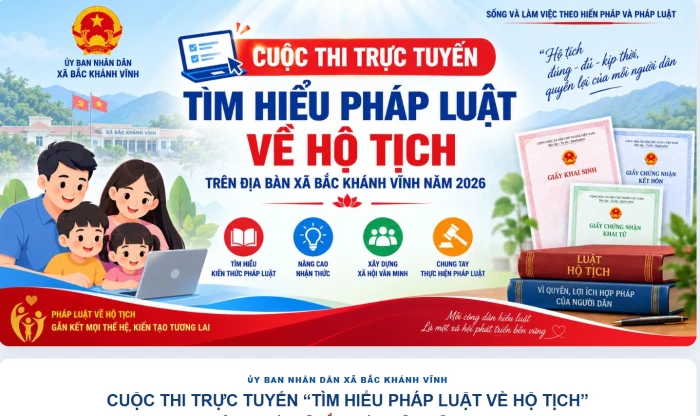 Xã Bắc khánh Vĩnh tổ chức cuộc thi trực tuyến tìm hiểu pháp luật về hộ tịch