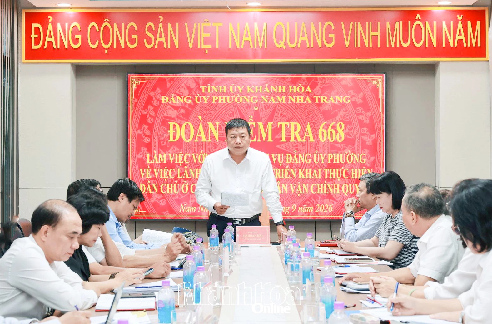 Đồng chí Võ Hoàn Hải phát biểu tại buổi làm việc.