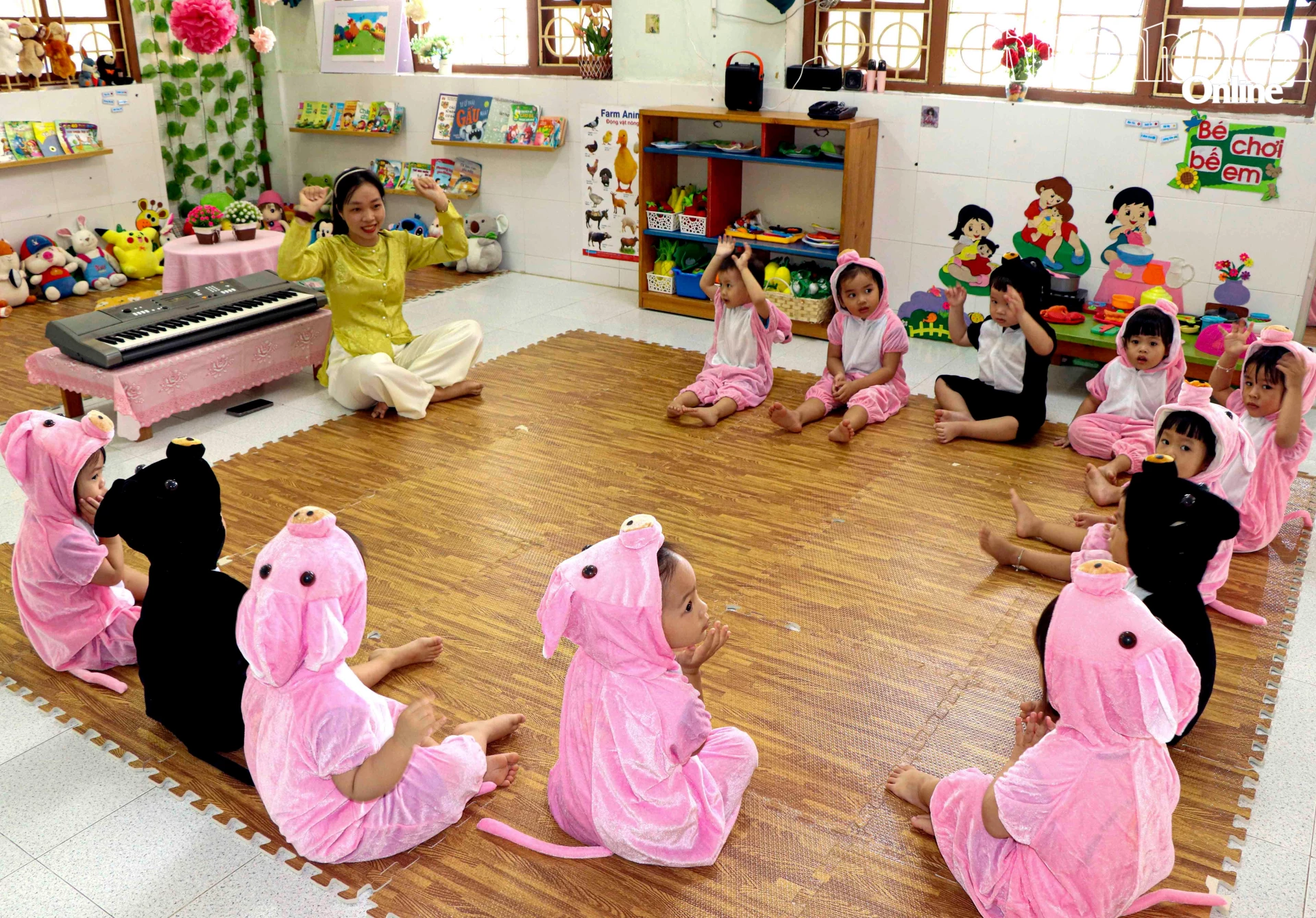 Hoạt động dạy và học tại Trường Mầm non Thực hành (phường Bắc Nha Trang).
