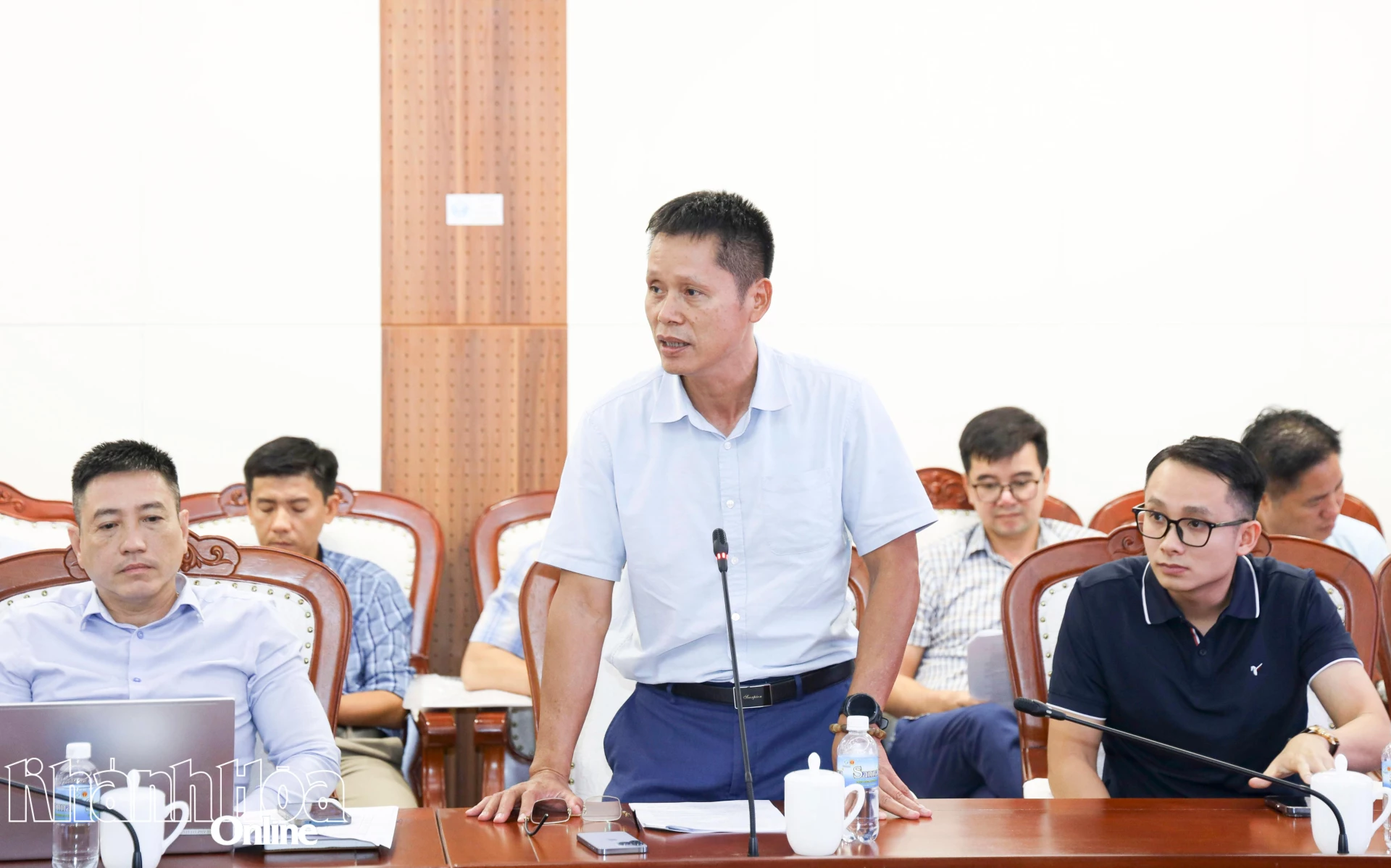 Chủ đầu tư Khu công nghiệp Dốc Đá Trắng báo cáo tiến độ thực hiện.