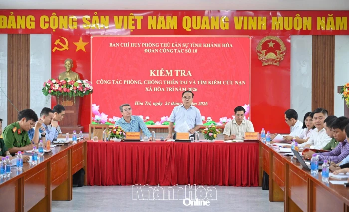Kiểm tra công tác phòng, chống thiên tai ở xã Hòa Trí