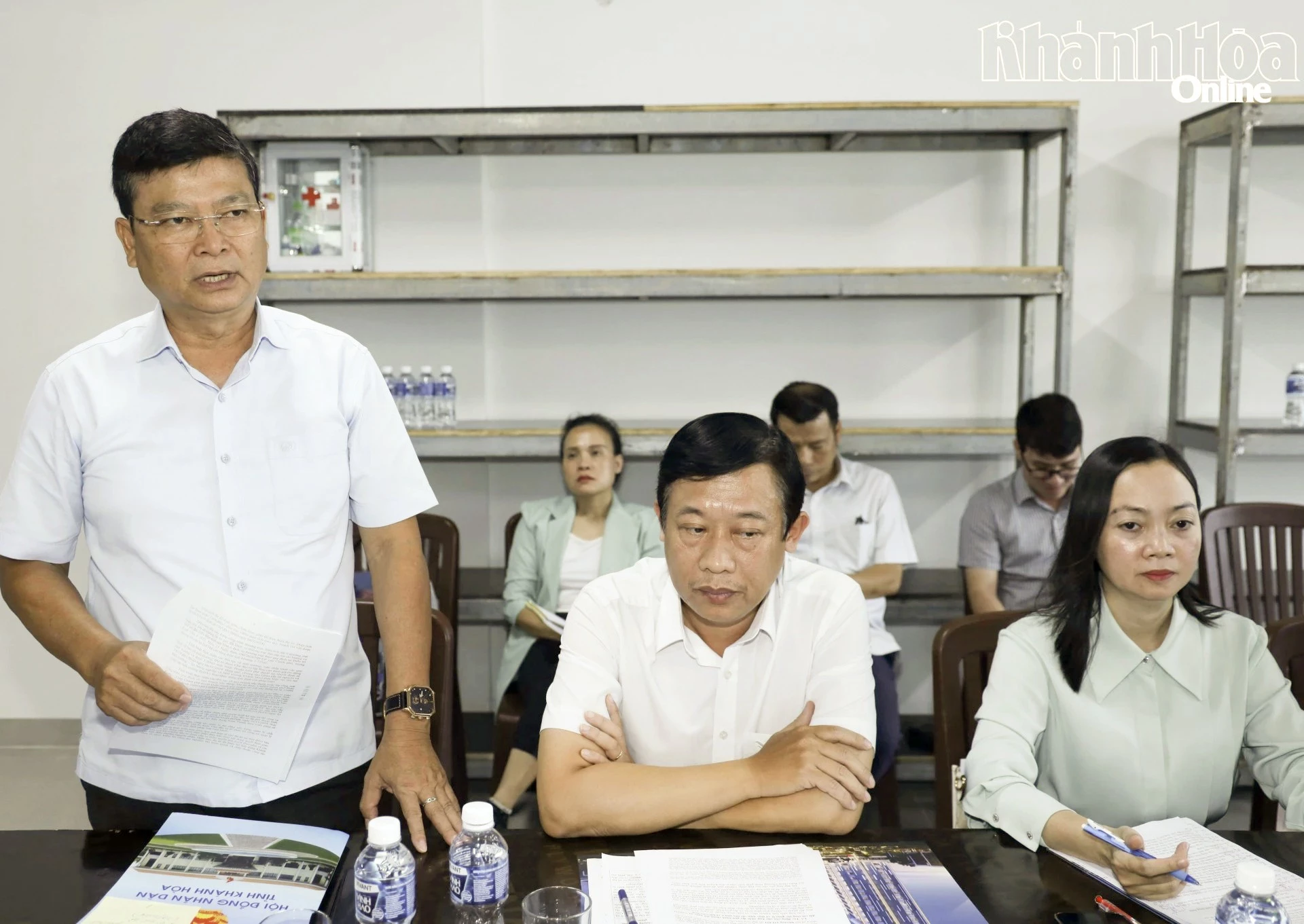 Lãnh đạo Ban Văn hóa - Xã hội HĐND tỉnh phát biểu tại buổi khảo sát.