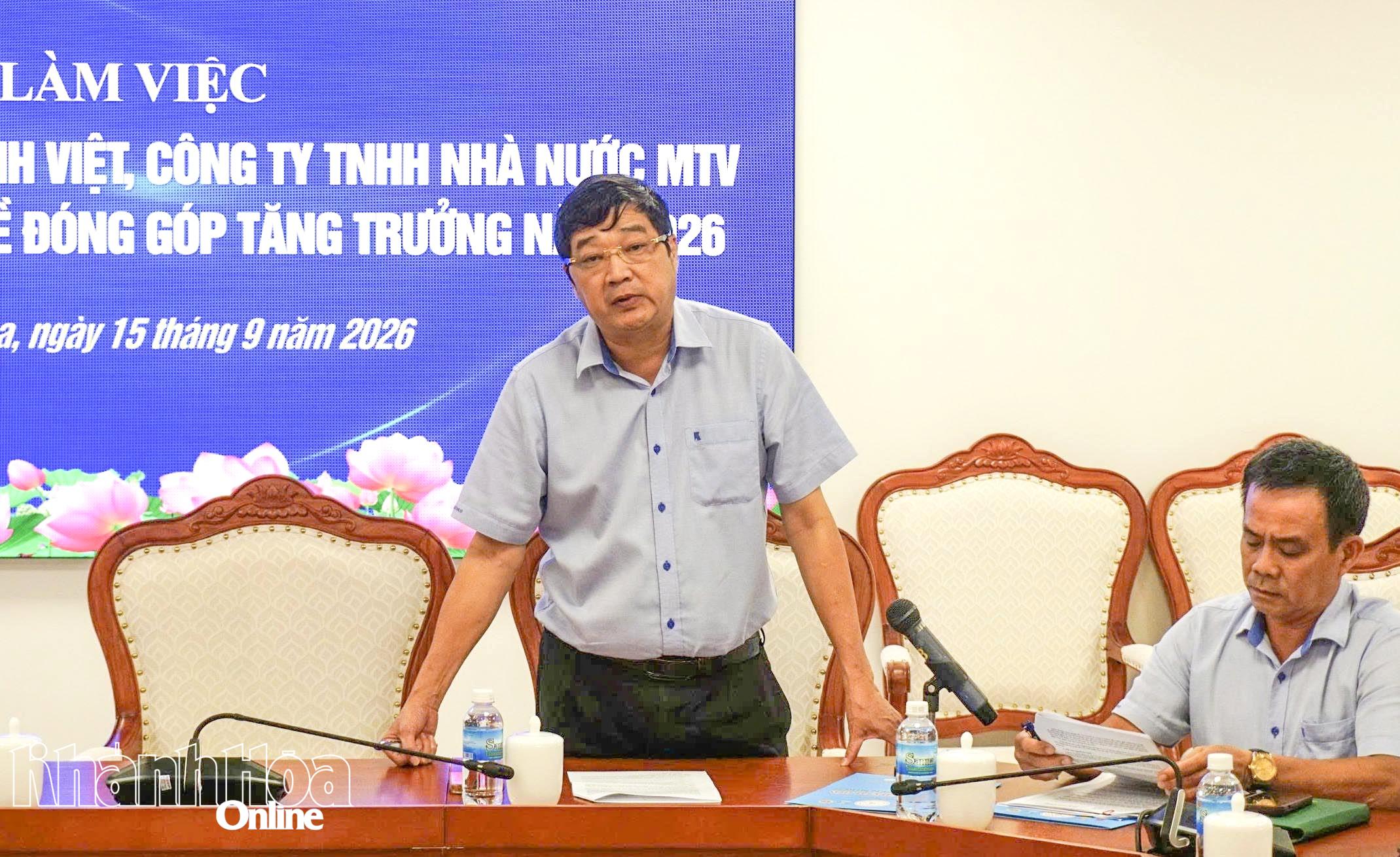 Lãnh đạo Tổng Công ty Khánh Việt phát biểu tại buổi làm việc
