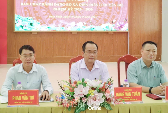 Ban Chấp hành Đảng bộ xã Diên Điền xem xét, thống nhất nhiều nội dung quan trọng