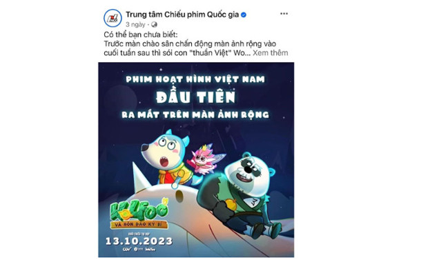 Hình ảnh giới thiệu phim trên fanpage chính thức của Trung tâm Chiếu phim Quốc gia (Hà Nội). (Ảnh chụp màn hình)