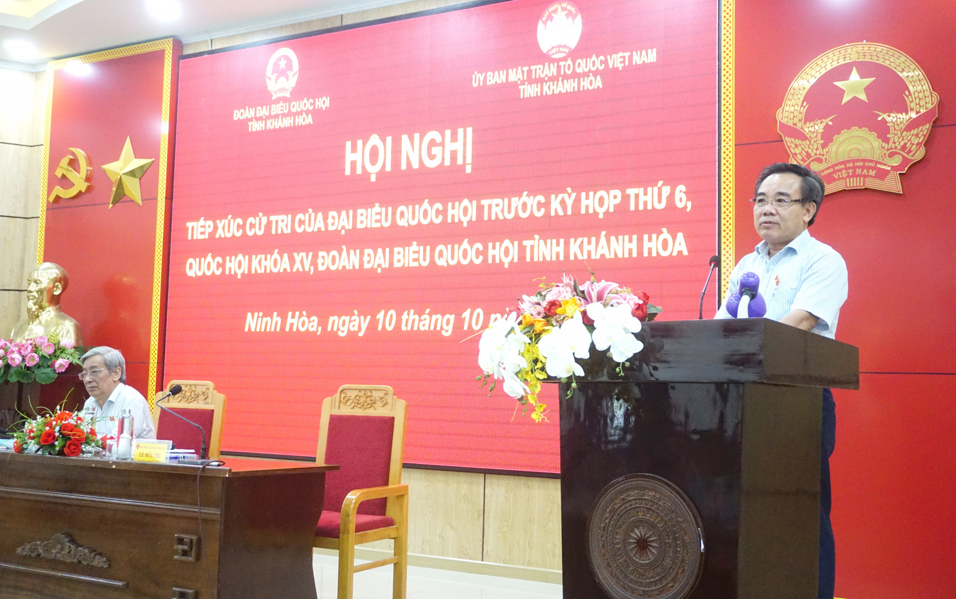 Ông Lê Hữu Trí thông tin đến cử tri thị xã Ninh Hòa dự kiến chương trình kỳ họp thứ 6, Quốc hội khóa XV