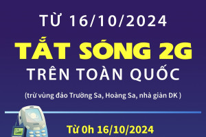 Từ 16/10/2024: Tắt sóng 2G trên toàn quốc