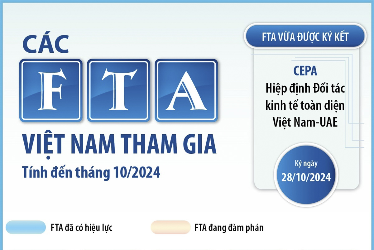 Các FTA Việt Nam tham gia (tính đến tháng 10/2024)