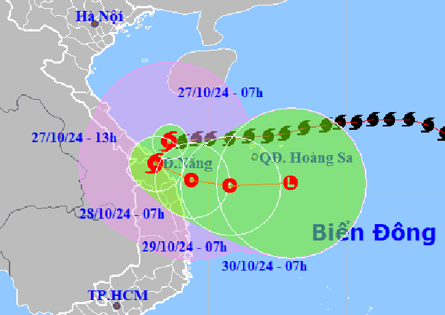 Bão số 6 áp sát miền Trung, giảm cấp