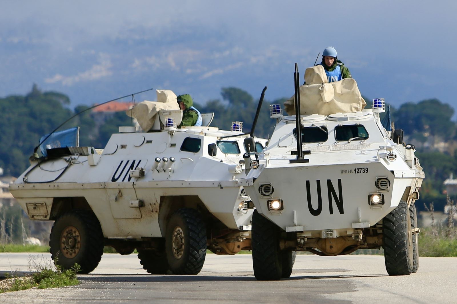 Lực lượng lâm thời của LHQ tại Liban (UNIFIL) tuần tra ở Marjeyoun, Liban. Ảnh: THX/TTXVN