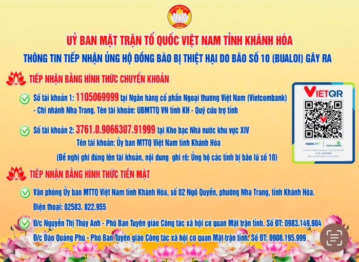 Khẩn trương tổ chức vận động ủng hộ các tỉnh, thành bị thiệt hại do cơn bão số 10