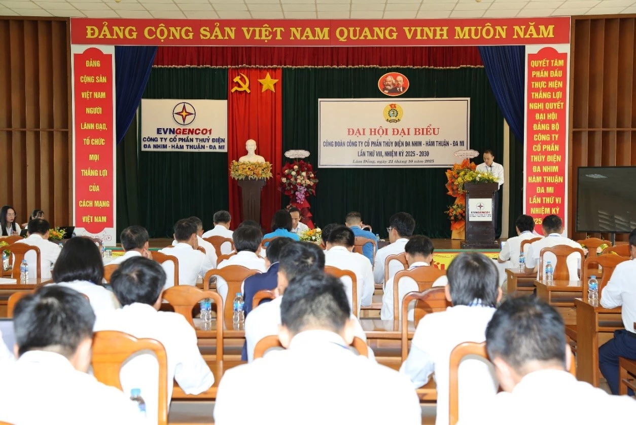 Đại hội đại biểu Công đoàn Công ty cổ phần Thủy điện Đa Nhim - Hàm Thuận - Đa Mi lần thứ VIII, nhiệm kỳ 2025 - 2030
