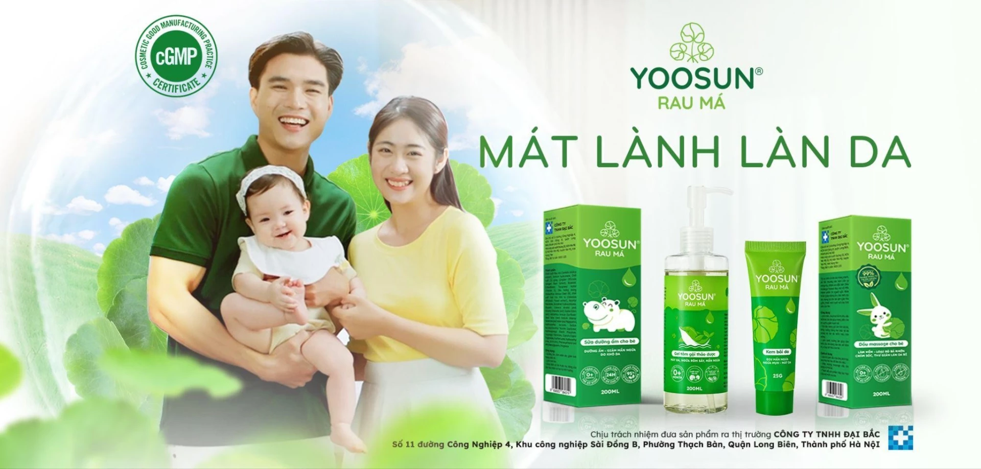 Bộ sản phẩm chăm sóc mát lành làn da Yoosun Rau má.