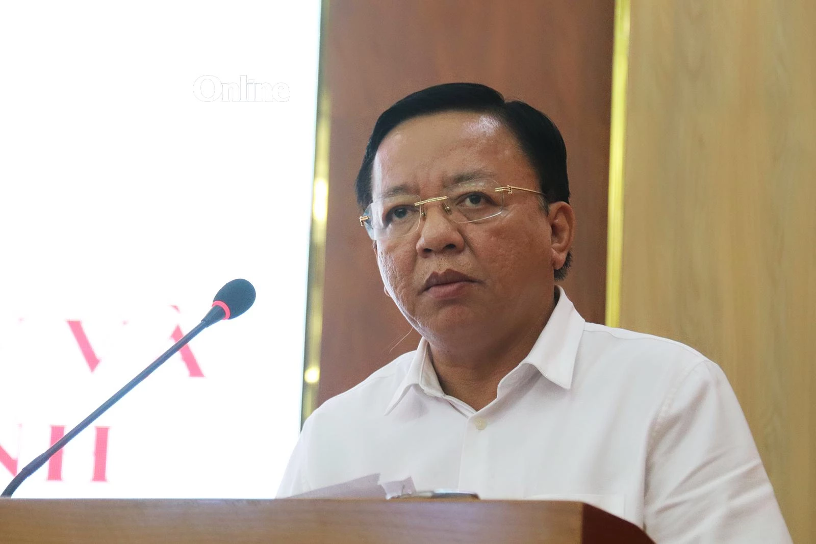 Đồng chí Lê Huyền phát biểu tại hội nghị