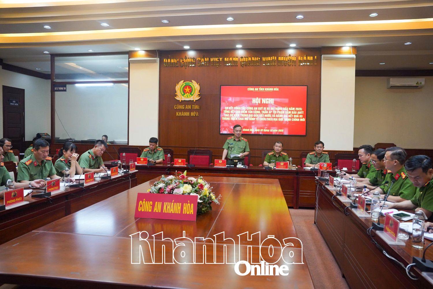 Thiếu tướng Nguyễn Hữu Phước phát biểu chỉ đạo tại hội nghị.