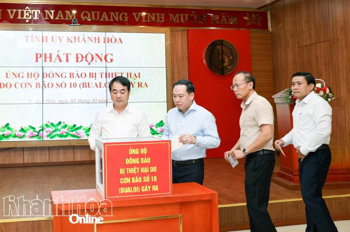 Tỉnh ủy Khánh Hòa phát động ủng hộ đồng bào bị thiệt hại do bão lũ