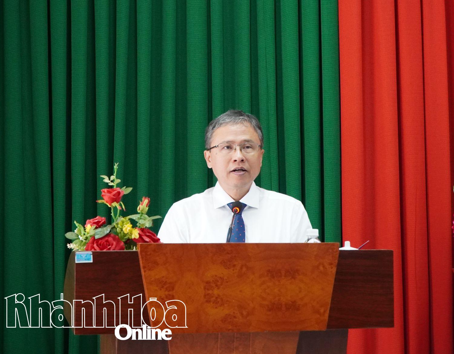 Đồng chí Trần Hòa Nam phát biểu tại lễ khai mạc. 