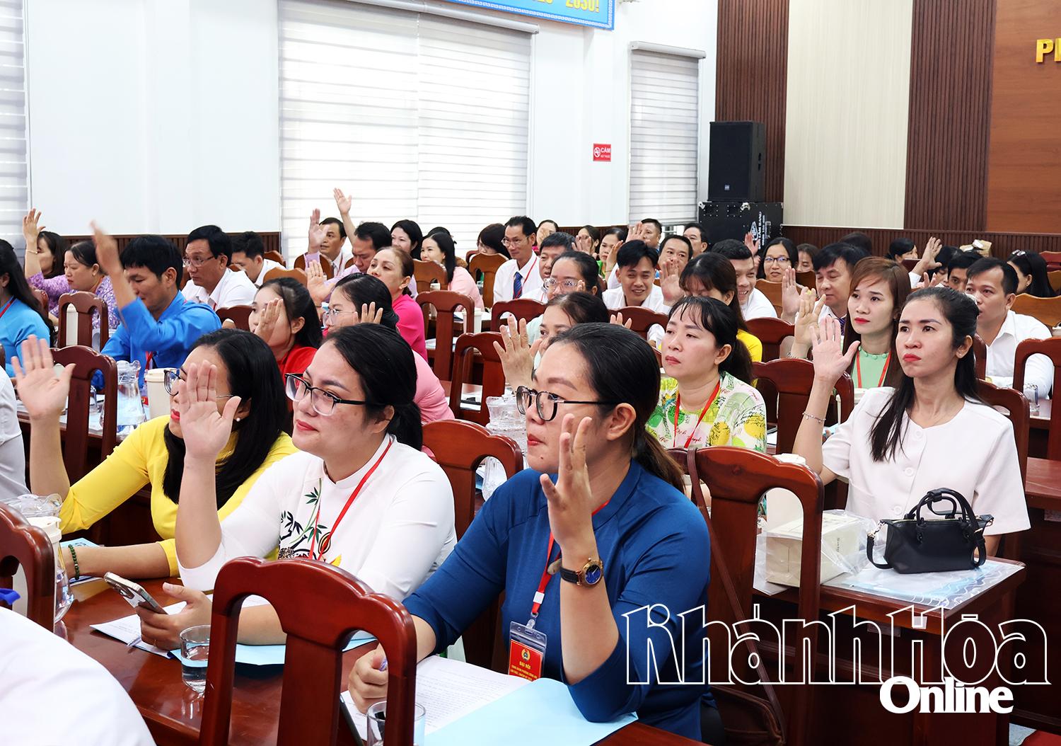 Các đại biểu biểu quyết