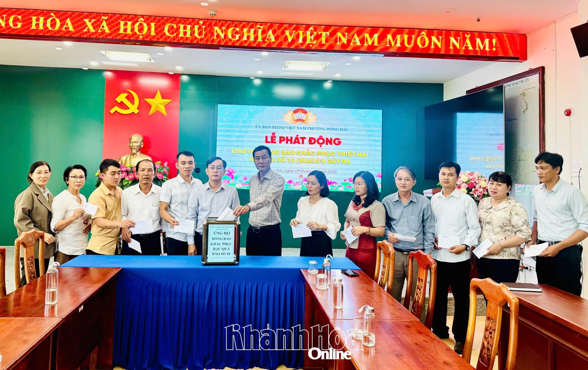 Các cơ quan, đơn vị, tổ chức, cá nhân trên địa bàn phường Đông Hải ủng hộ đồng bào bị thiệt hại do cơn bão số 10