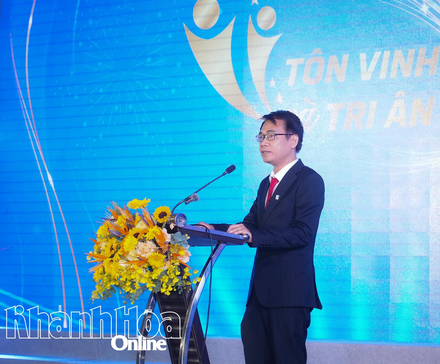 Ông Lê Quốc Thành - Bí thư Đảng ủy, Chủ tịch Hội đồng thành viên Khatoco phát biểu tri ân người lao động