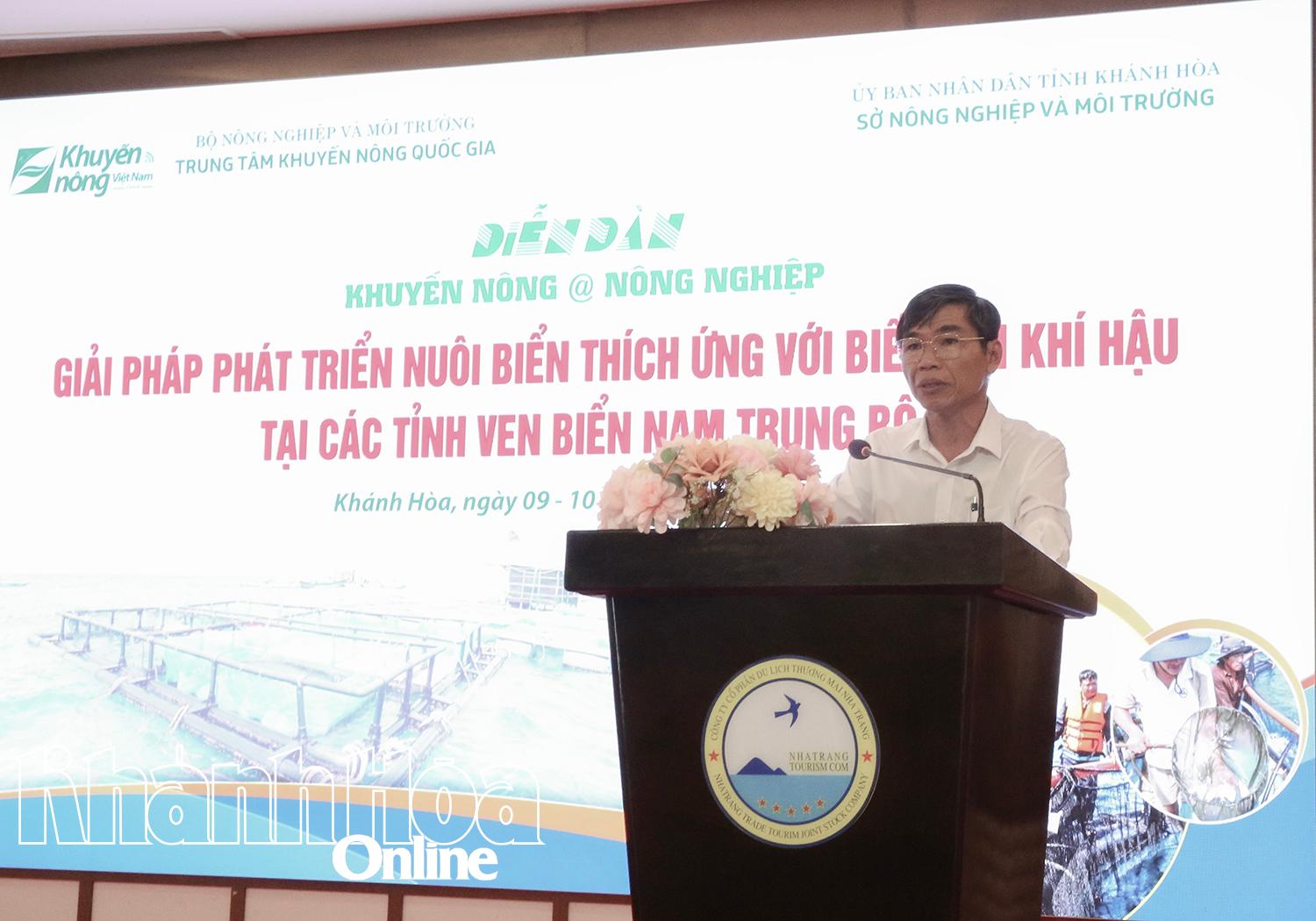 Ông Nguyễn Trọng Chánh - Phó Giám đốc Sở Nông nghiệp và Môi trường phát biểu tại diễn đàn 