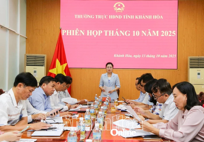 Phiên họp Thường trực HĐND tỉnh Khánh Hòa  tháng 10-2025