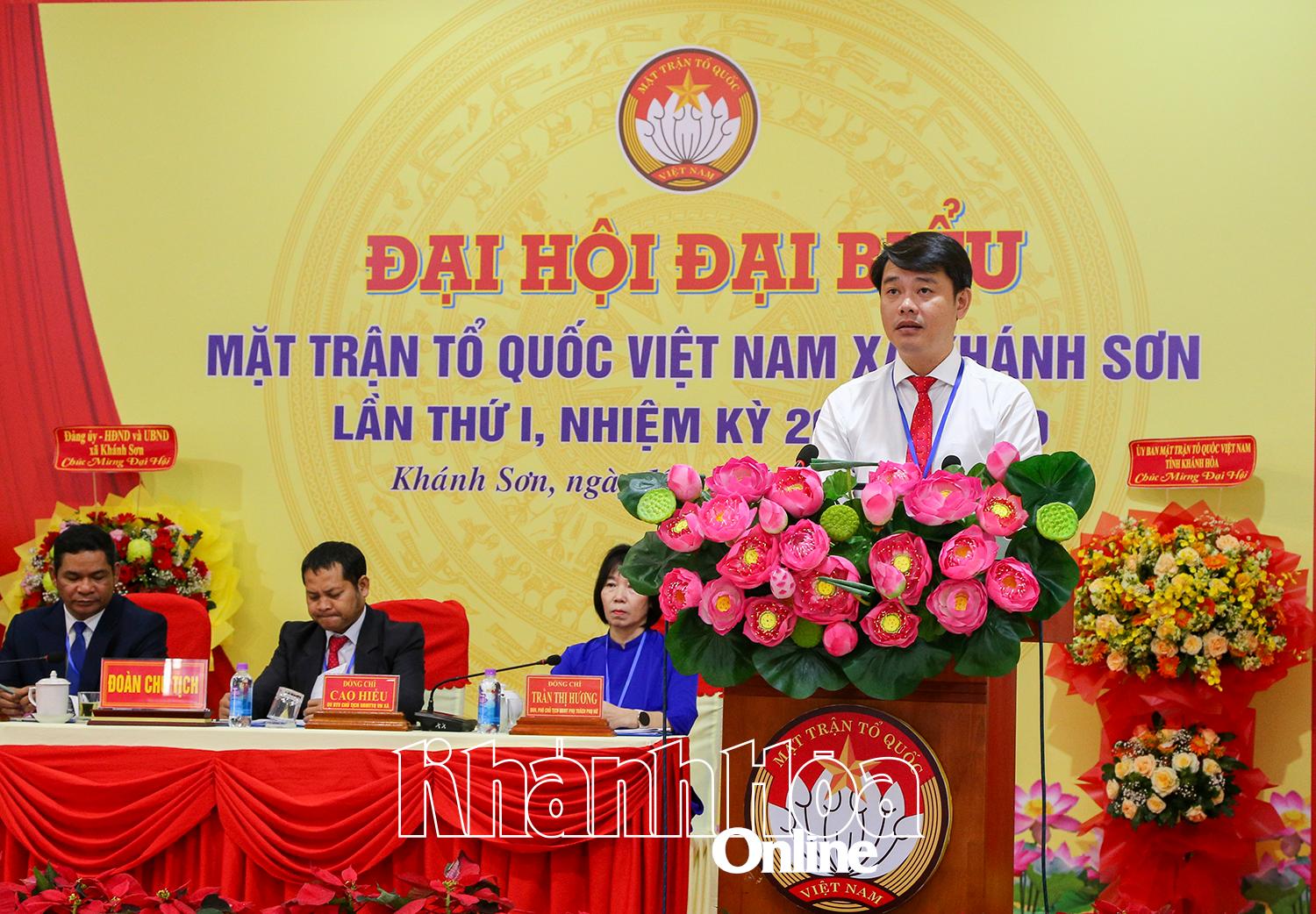 Đồng chí Bùi Hoài Nam phát biểu tại đại hội