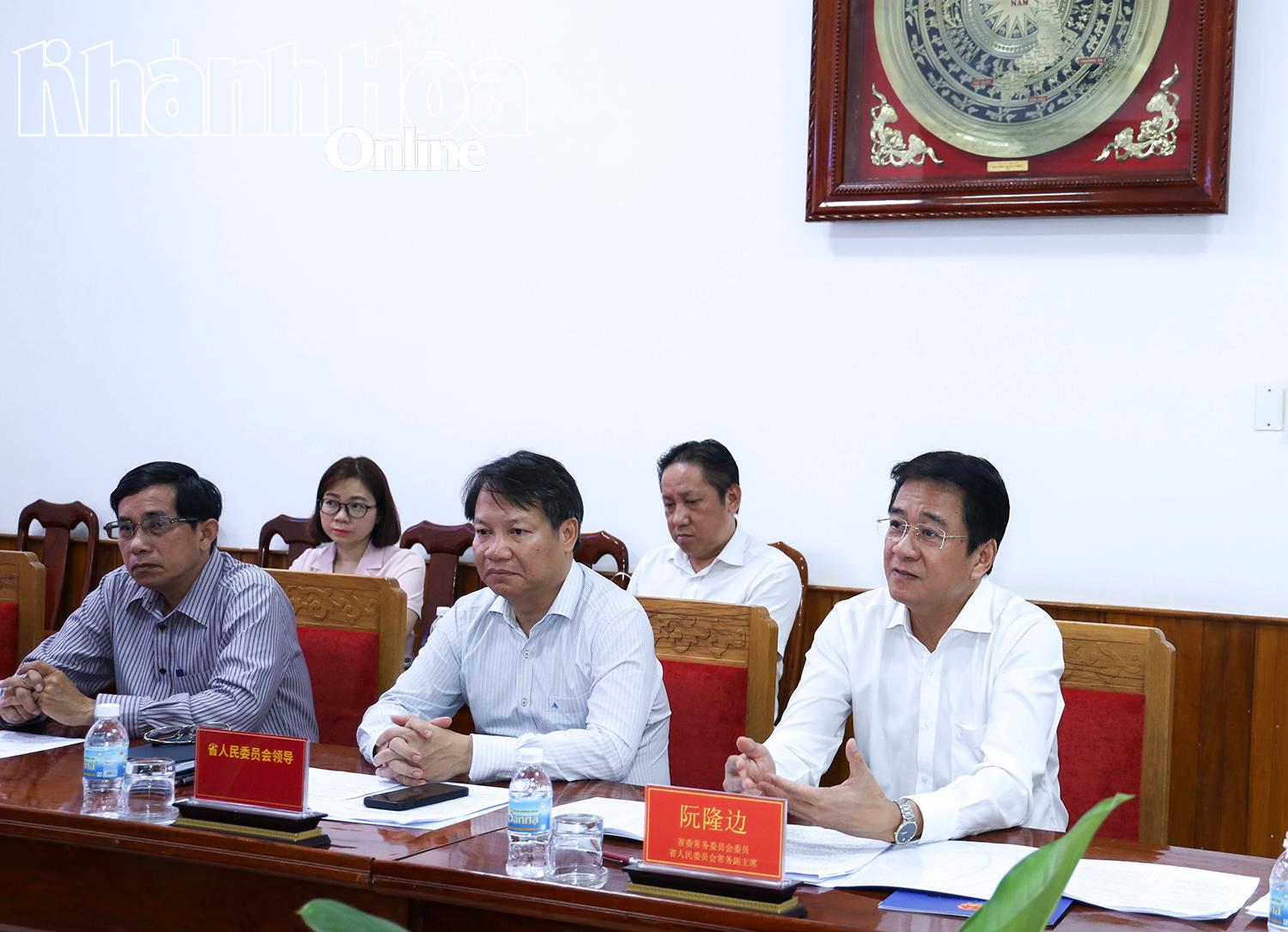 Đồng chí Nguyễn Long Biên chủ trì làm việc với Tập đoàn xây dựng Thái Bình Dương.