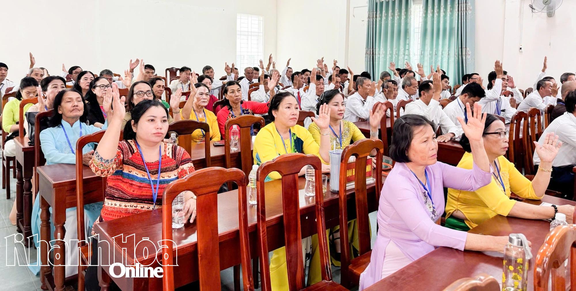 Đại biểu biểu quyết thông qua Nghị quyết đại hội.