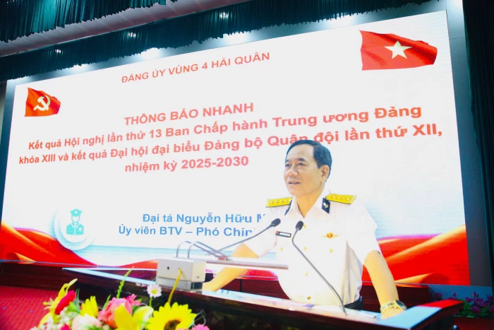 Vùng 4 Hải quân: Thông báo nhanh kết quả Hội nghị Trung ương XIII và Đại hội Đảng bộ Quân đội lần thứ XII