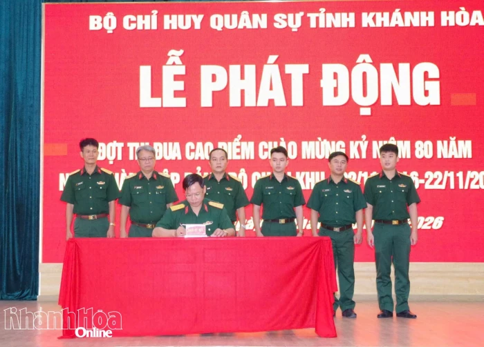 Bộ Chỉ huy Quân sự tỉnh Khánh Hòa phát động đợt thi đua kỷ niệm 80 năm Ngày thành lập Đảng bộ Quân khu 5