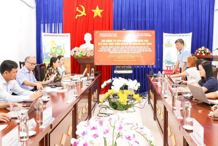 Nghiệm thu nhiệm vụ phát triển sản phẩm mang nhãn hiệu tập thể “Táo Ninh Thuận”, “Măng tây Tuấn Tú”