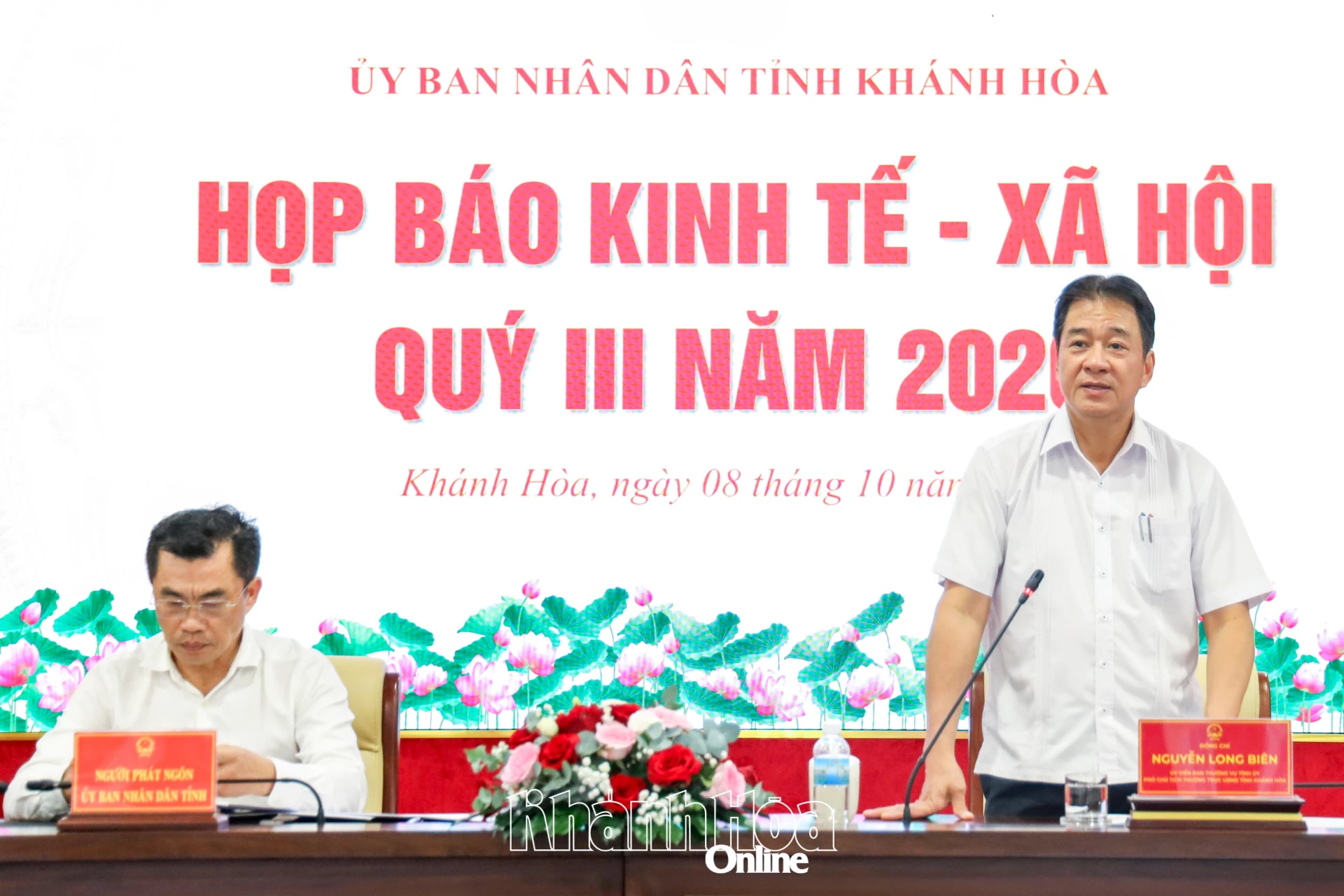 Đồng chí Nguyễn Long Biên phát biểu tại buổi họp báo.